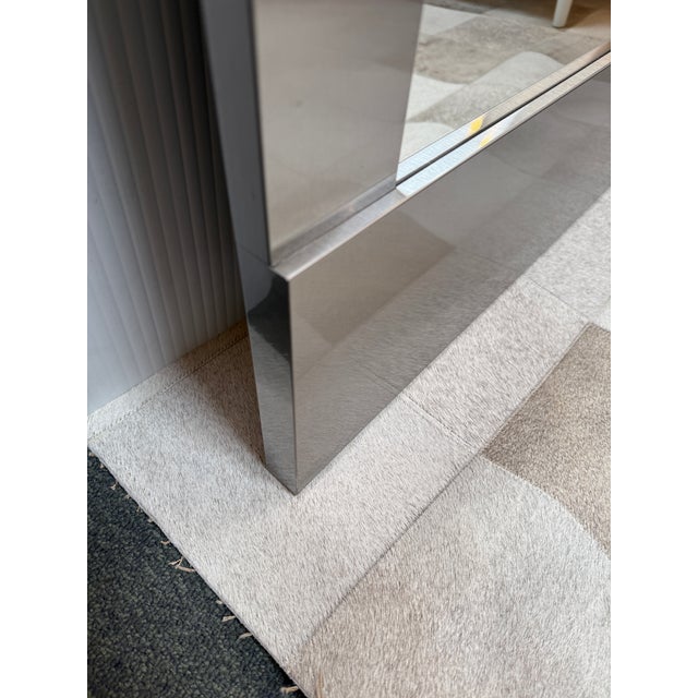 Silver Crate & Barrel Steel Frame Mirror For Sale - Image 8 of 12