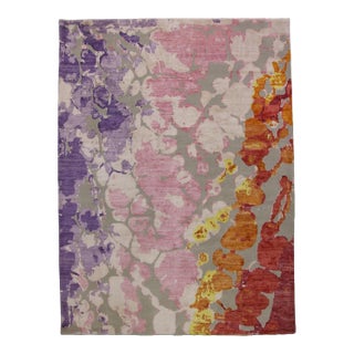 Hand Knotted Borderless Modern Design Wool Pile Rug. 10'09" X 14'06" For Sale