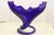 1970s Cobalt Blue Blown Glass American Cornucopia Gondola Centerpiece Vase For Sale - Image 12 of 16