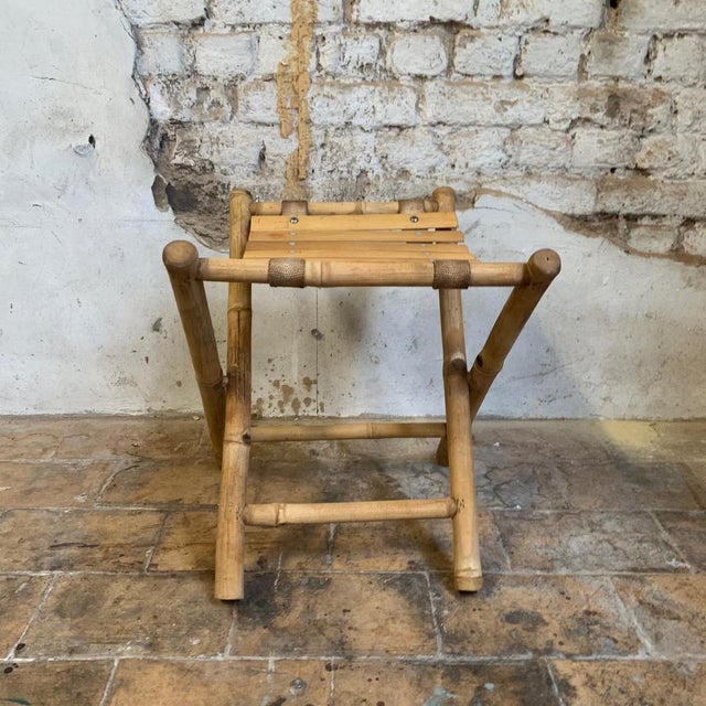 Wood Set of Vintage Bamboo Fishermans Stools, 1960s For Sale - Image 7 of 15