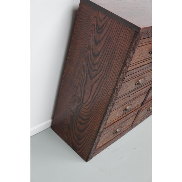 French Oak Hardware Store Apothecary Cabinet, 1920s-1930s For Sale - Image 10 of 16
