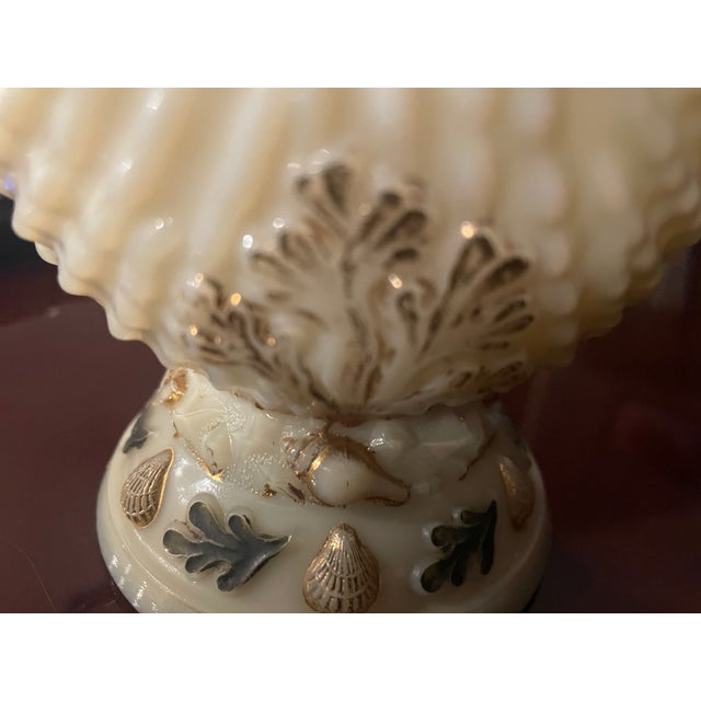 1900 Rare Northwood Argonaut Shell Custard Glass Covered Sugar Bowl Gilt Accents For Sale - Image 15 of 15