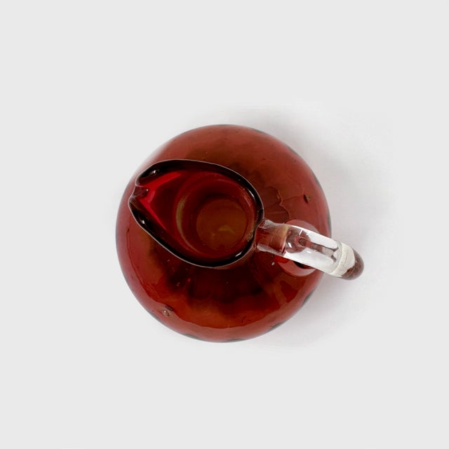 Late 19th Century Antique Victorian Amberina Glass Coinspot Cruet Applied Handle Polished Pontil For Sale - Image 5 of 8