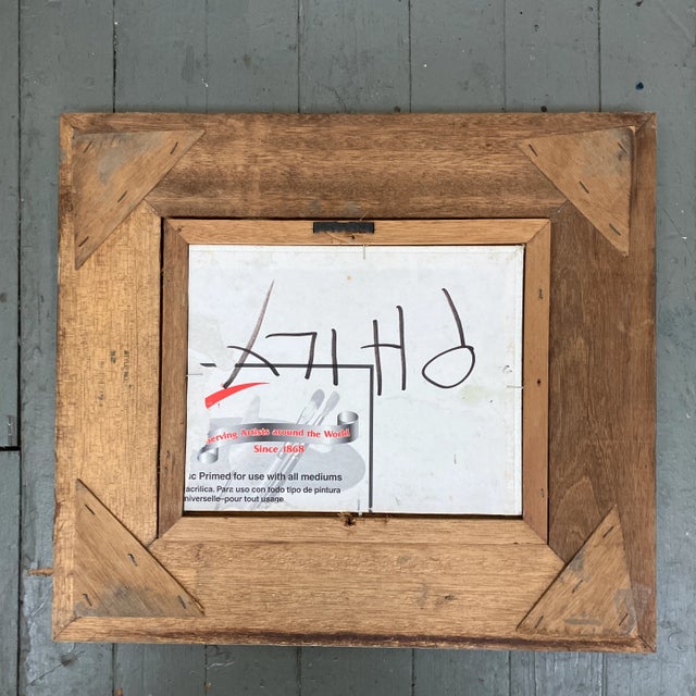 Impressionist 1980’s Vintage Impressionist Still Life Painting With Green Apples Modernist Wood Frame For Sale - Image 3 of 3