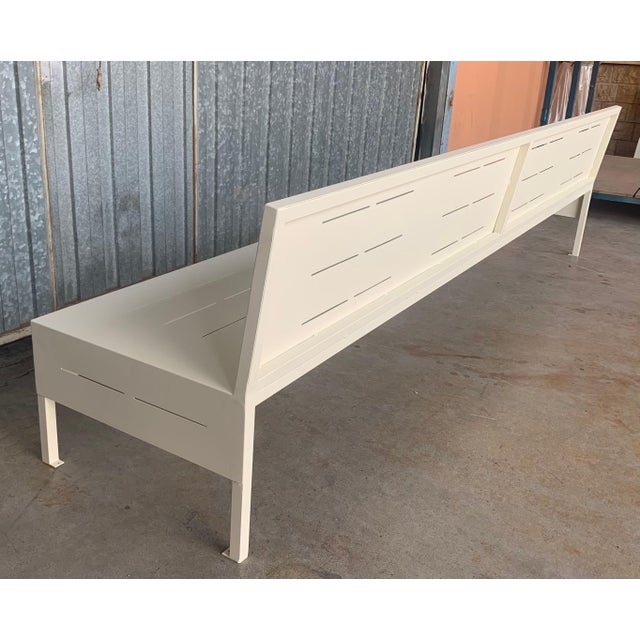 White New Large Iron Hall Bench for Outdoor and Indoor with Epoxy Finished For Sale - Image 8 of 18