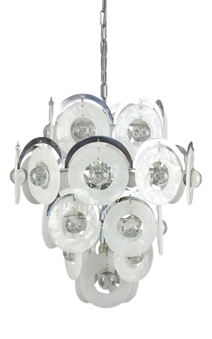 Vintage Italian Murano Glass Disc Chandelier from Vistosi, 1960s