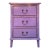 Distressed Lavender Purple 3 Drawers Flare Legs End Table Nightstand For Sale