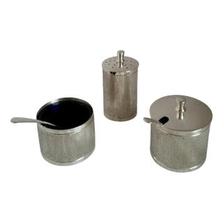 Sterling Silver Cruet Set from Chatterley, 1973, Set of 3 For Sale
