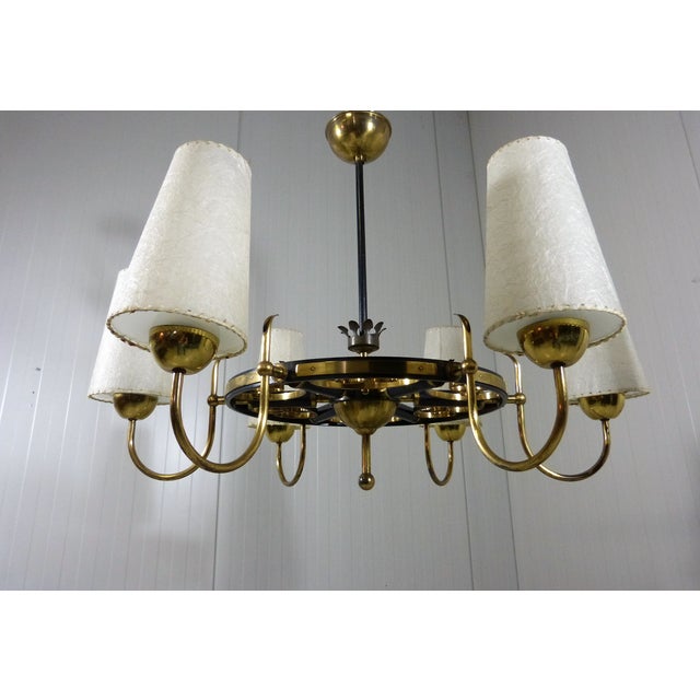 Large Brass Chandelier, Finland, 1950s For Sale - Image 4 of 18