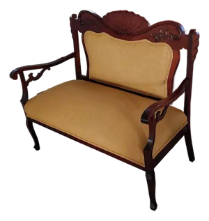 Antique Eastlake Settee Refinished and Reupholstered