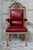Red Antique Victorian Carved Oak Throne Chair, 1890 For Sale - Image 8 of 9