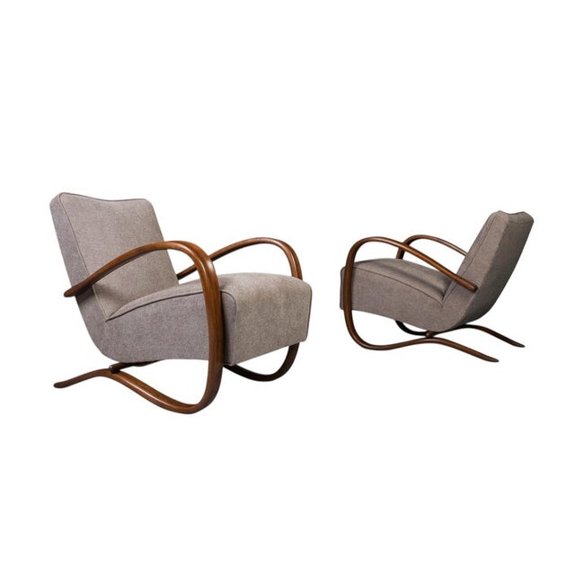 Art Deco Model H269 Armchairs by J. Halabala, 1930s, Set of 2 For Sale - Image 14 of 14