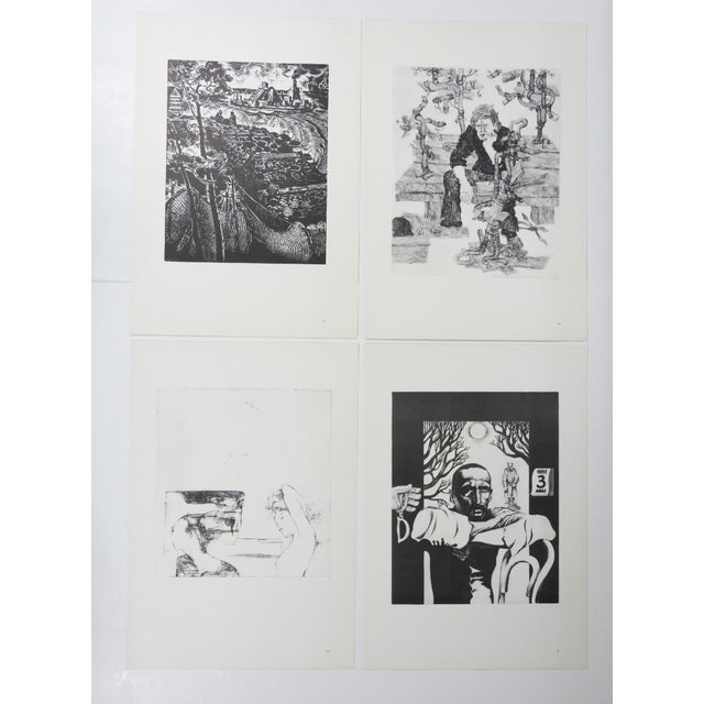 Paper 1977 Third Tallinn Graphic Triennial Portfolio of 22 Abstract Lithographs For Sale - Image 7 of 17
