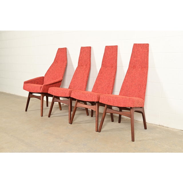 Mid-Century Modern Adrian Pearsall for Craft Associates Mid-Century Modern High Back Dining Chairs, Set of Four For Sale - Image 3 of 13