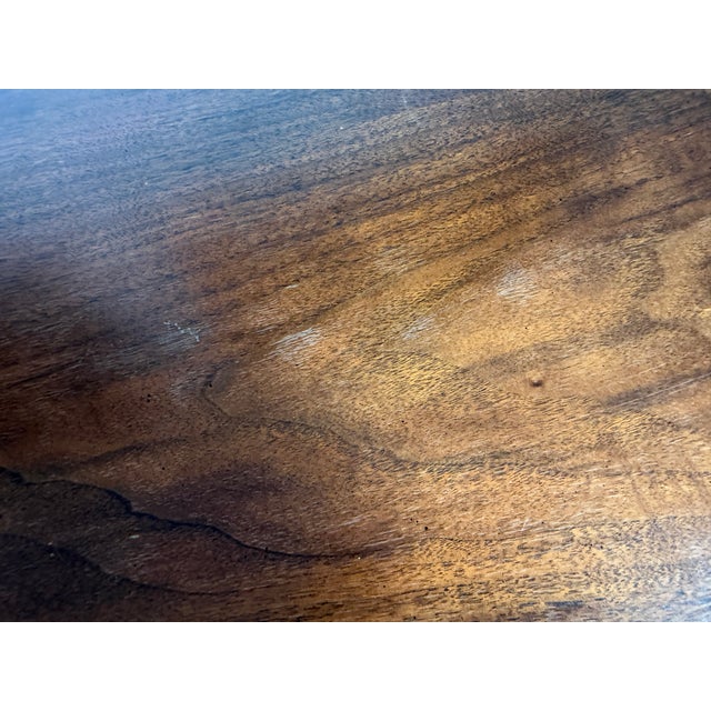 1950s Baker Furniture Mahogany and Burl Wood Writing Desk / Console Table With Gallery Back – Traditional Elegant Design For Sale - Image 15 of 17