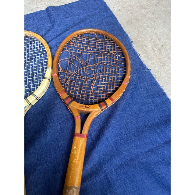 1970s Collection of Vintage Miscellaneous Wooden Tennis Rackets With Condition Issues For Sale - Image 5 of 6