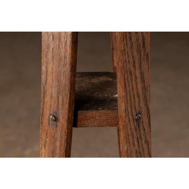 Early 20th Century Arts & Crafts Style Oak Hall Tree For Sale - Image 4 of 8