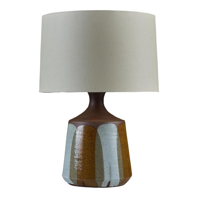 David Cressey Stoneware Flame Glaze Table Lamp For Sale