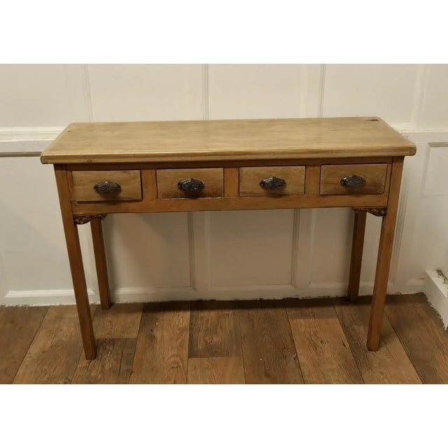 Golden Oak Hall Table, 1950s For Sale - Image 9 of 11