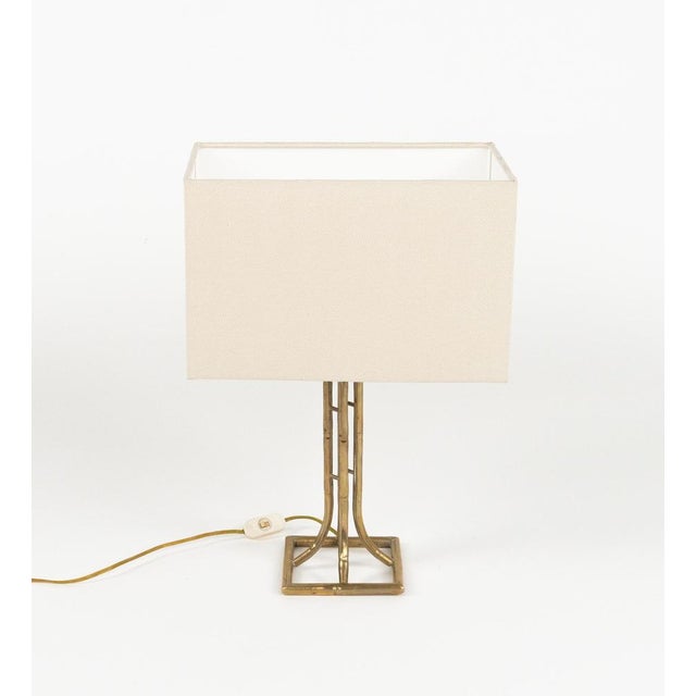 1960s Table Lamps in Brass and Faux Bamboo, Italy, 1960s, Set of 2 For Sale - Image 5 of 14
