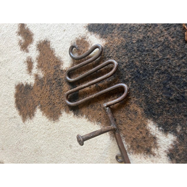 Shabby Chic Vintage Cast Iron Wall Hanging Coat/Hat Rack With Fun Design For Sale - Image 3 of 12