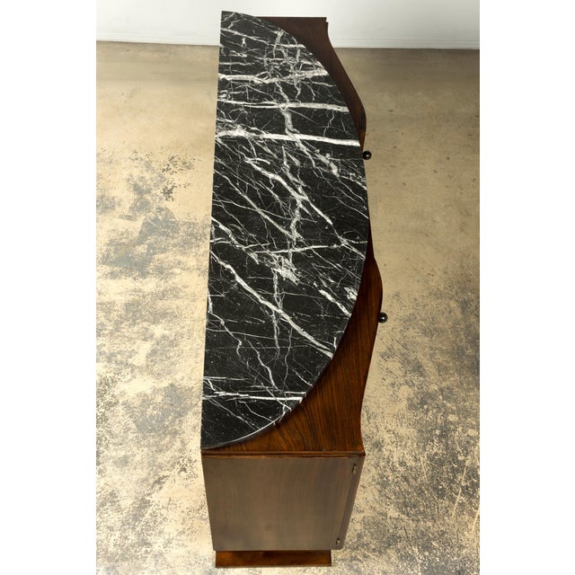 1930s French Art Deco Walnut Sideboard With Black Marble Top For Sale - Image 13 of 18