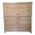 1940s United Furniture Blonde Mahogany Dresser 1940s Five Drawer Chest Black Lucite Hardware For Sale