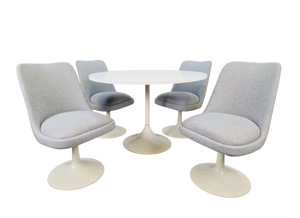 Vintage Tulip Chairs and Dining Table in the style of Eero Saarinen, 1970s, Set of 5