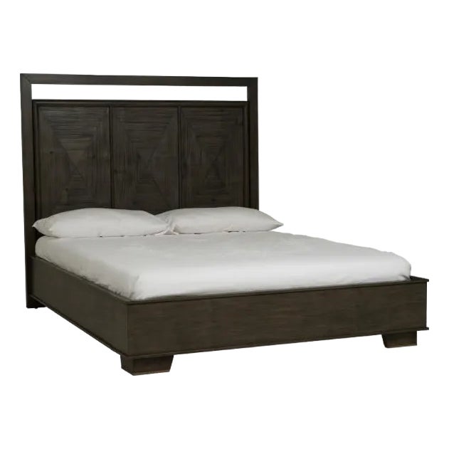 Century Furniture Del-Ray King Sized Bed, Mink Grey Finish For Sale