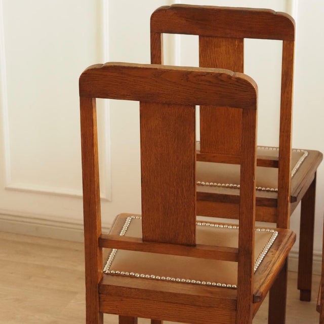 Wood Art Nouveau Oak Chairs, 1890s, Set of 6 For Sale - Image 7 of 17