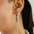 Metal Vintage-Inspired Natural Blue Sapphire & Diamond Drop Earrings in 14k Gold- A Pair For Sale - Image 7 of 12
