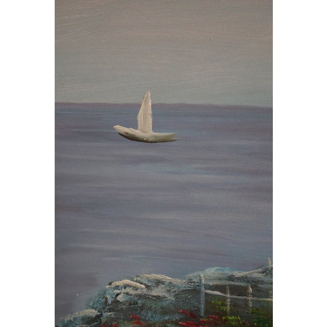 Large Vintage R. Ashburton Portland Head Light Oil Painting—59″ For Sale In Washington DC - Image 6 of 18
