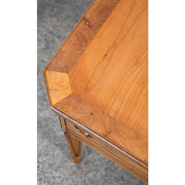 1960s Mid Century Modern Nightstands End Side Tables Cherry Brass Single Drawer MCM For Sale - Image 10 of 12