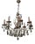 Eight-Light Chandelier with Smoked Crystal Drop Pendants, 1950s For Sale