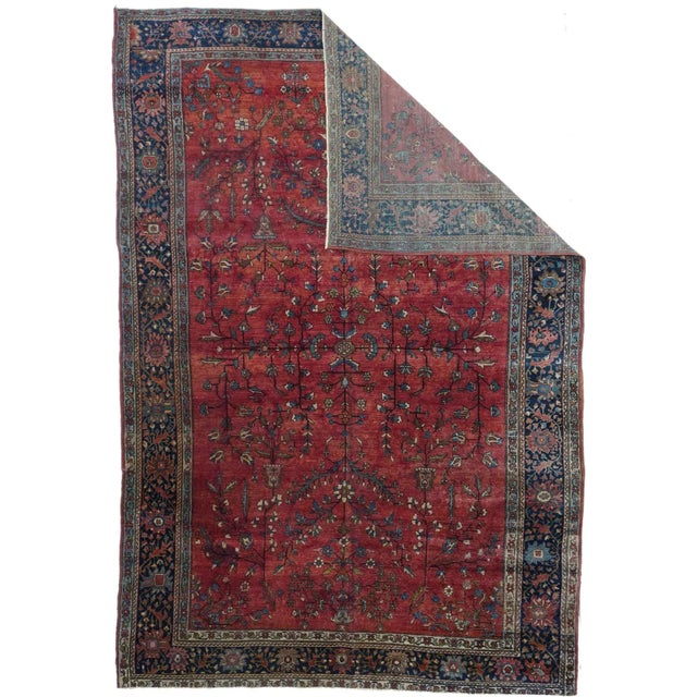 Traditional Antique Mohajeran Sarouk Rug 6'10'' x 10'4'' For Sale - Image 3 of 10