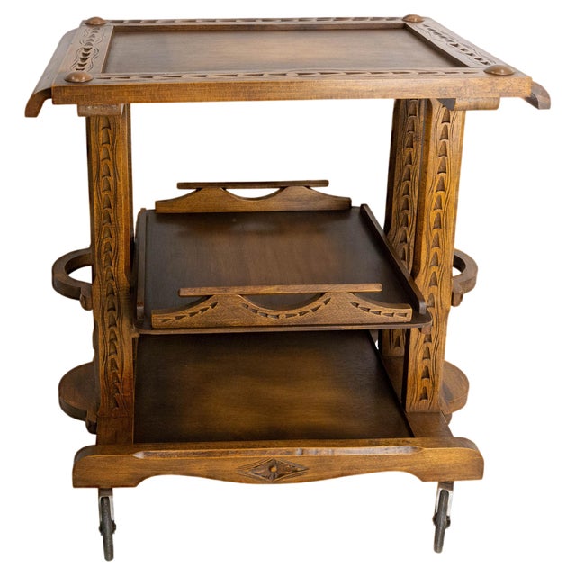 Poplar Cart Drinks Trolley, France, 1940s For Sale
