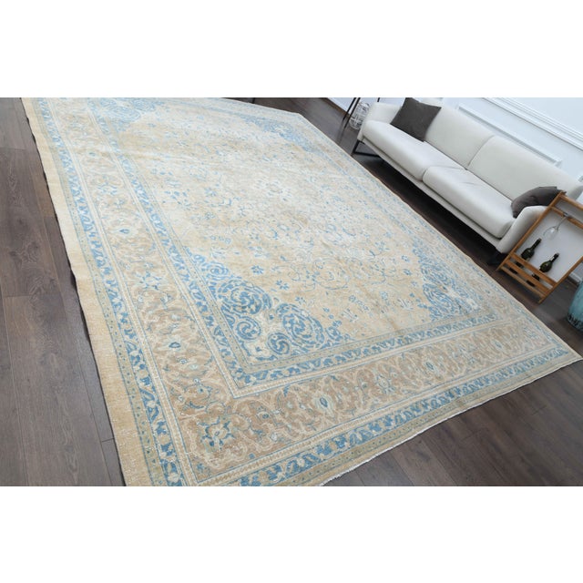 1960s Vintage Persian Handmade Wool Cotton Brown Area Rug For Sale - Image 4 of 11