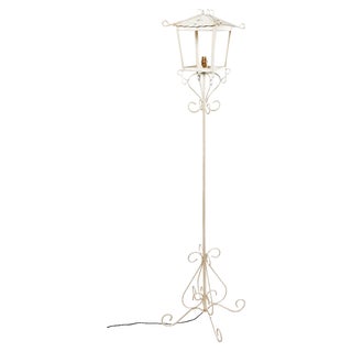 Floor Lamp in Painted Wrought Iron attributed to Maison R. Gleizes, 1950s For Sale