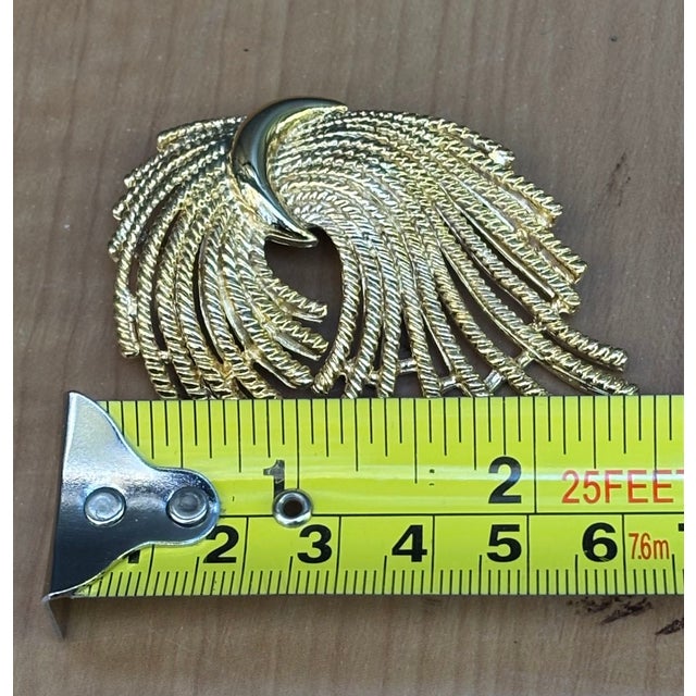 1950s-60s Premier Designs Gold-Tone Wheat Bundle Brooch For Sale - Image 4 of 6