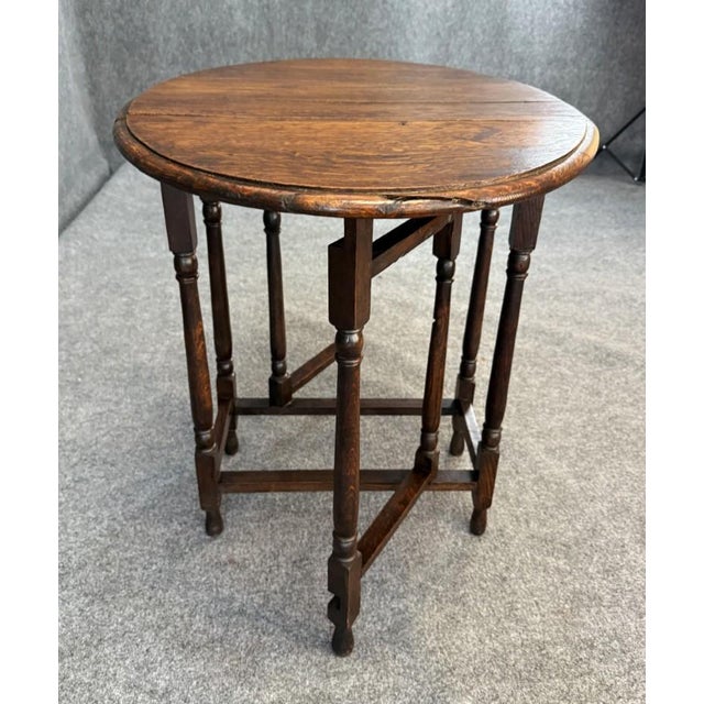 Brown Early 1800’s English Oak Oak Drop Side Table For Sale - Image 8 of 14