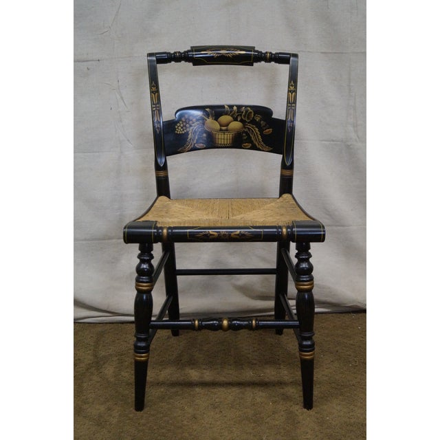 Hitchcock Black Stenciled Rush Seat Chair Chairish