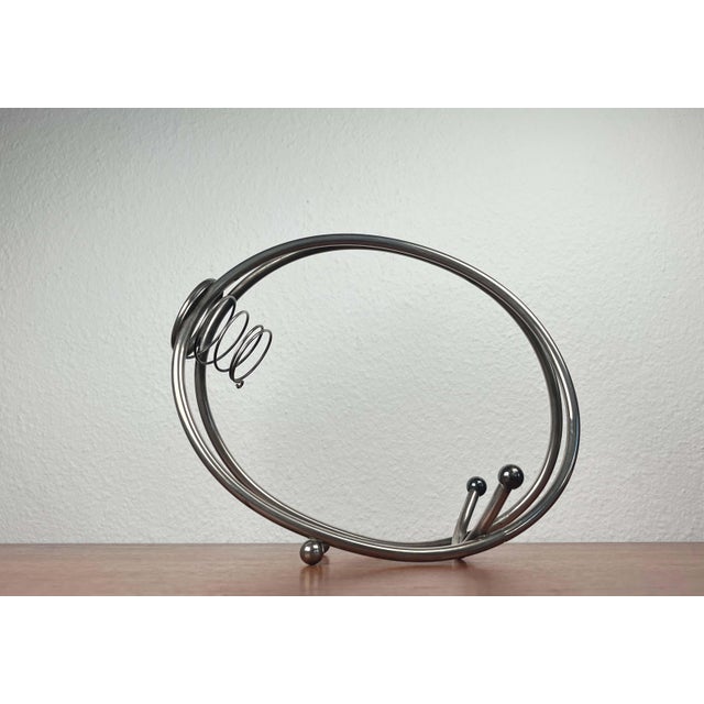 Postmodern Metal Wine Bottle Holder, 1980s, in Very Good conditions. Designed 1980 to 1989