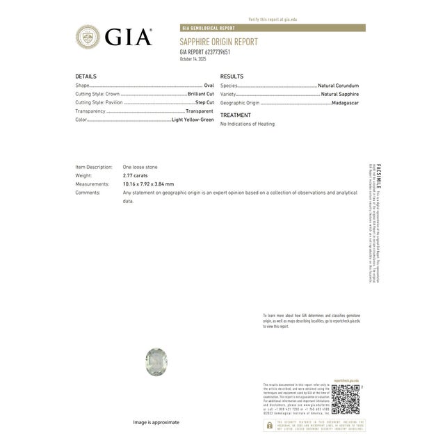 Metal Gia 2.77 Carat No Heat Green Sapphire Diamond Platinum Engagement Ring, Size 6.5 For Sale - Image 7 of 7