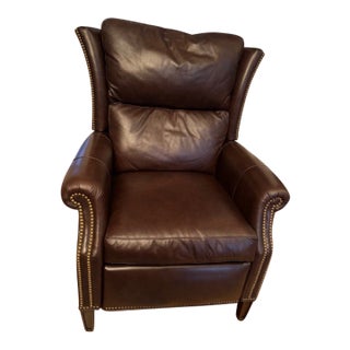 Motioncraft 2510 Belmont Brown Leather Recliner Chair Attributed to Sherrill Furniture For Sale