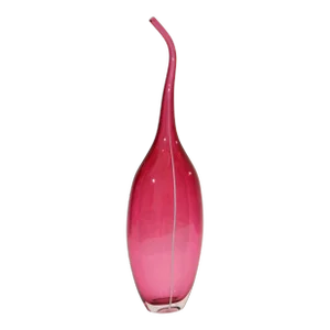 Pink & White Blown Murano Art Glass Bud Flower Vase, Italy Mid-Century Modern