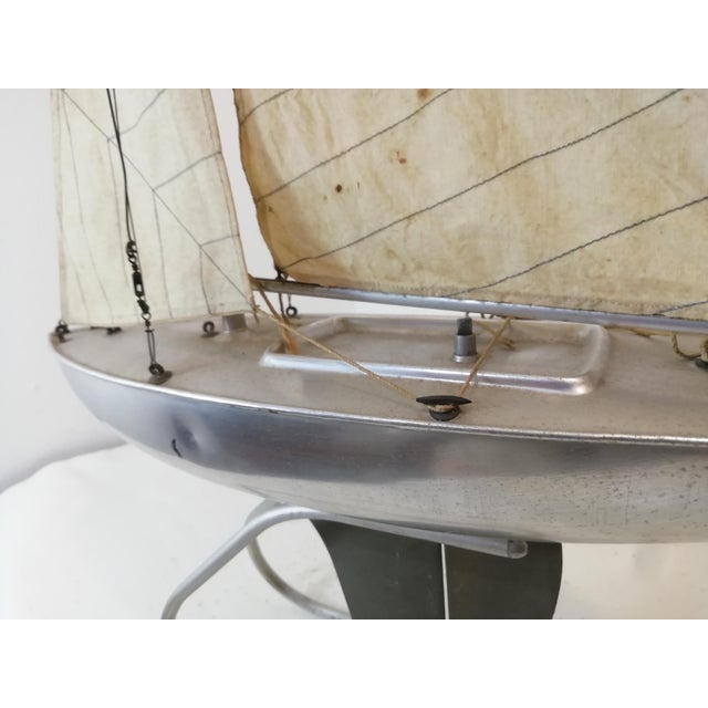 Silver Vintage Italian Sailing Boat by Valberan, 1950s For Sale - Image 8 of 15