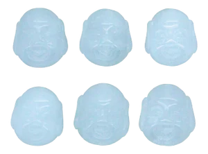 Carved White Jade Happy Buddha, Laughing Buddha Head Figure Bead