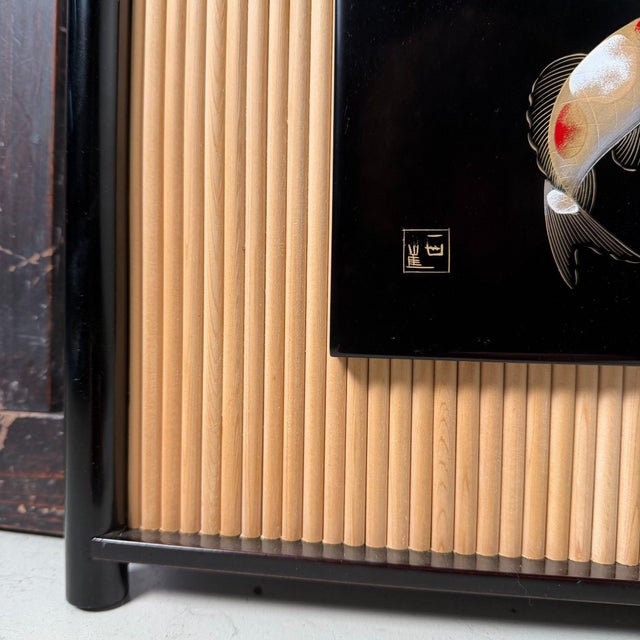 Wajima Lacquer Panel with Koi, 1970s For Sale - Image 14 of 18