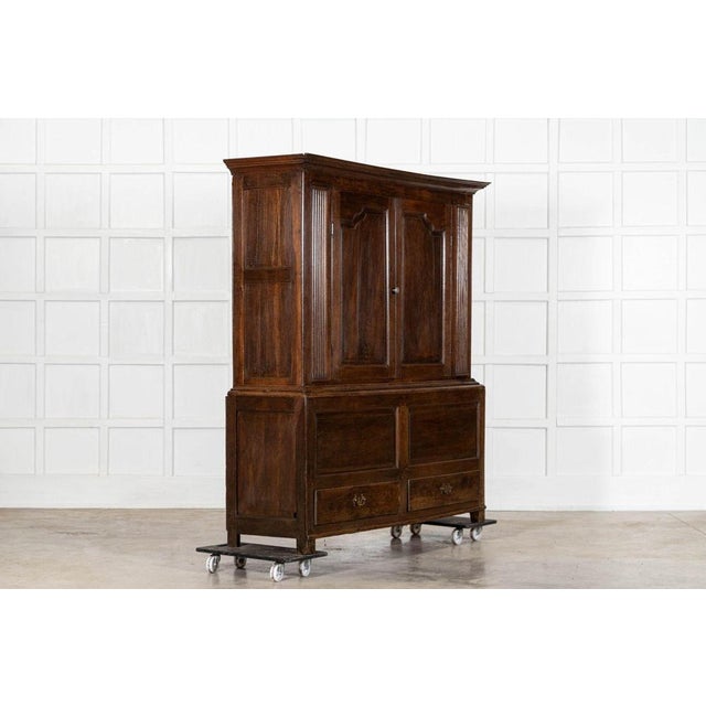 Large 18th Century English Oak Livery Cupboard, 1770s For Sale - Image 3 of 18