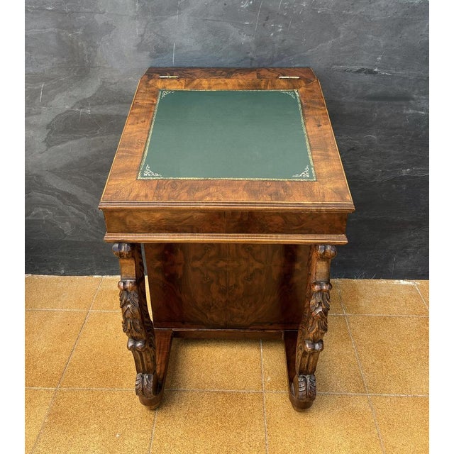 English Regency Revival Burr Walnut Davenport Desk, 1920 For Sale - Image 6 of 11